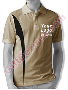 Designer Brown Desert Sand and Black Color Logo Custom T Shirts